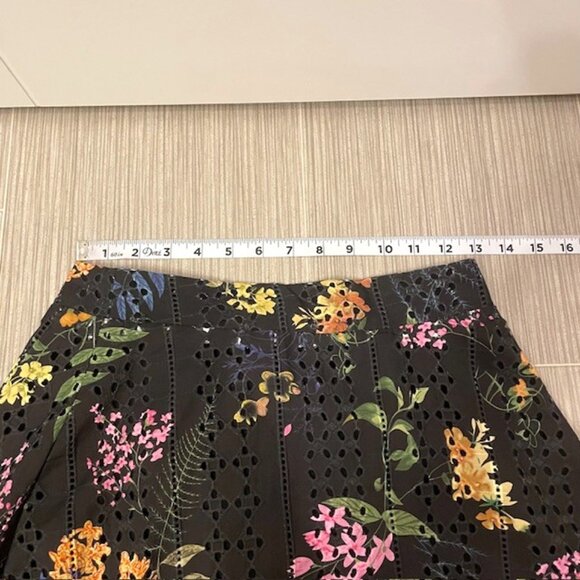 NWT Lulus Sweet At Heart Floral Embroidered Midi Skirt Black Small Eyelet - Picture 15 of 16